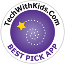 TechWithKids.com Best Pick App award